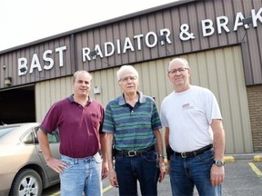 Richard Bast (C) and his two sons Allan (L) and Darren (R) at Bast Radiator & Automotive in Regina. Bast is calling it quits after 34 years in the business. (DON HEALY/Regina Leader-Post) (Story by Bruce Johnstone) (BUSINESS)