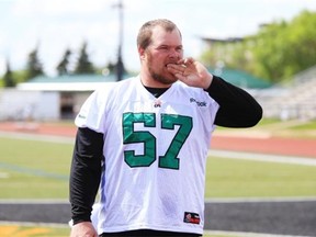 Riders Brendon LaBatte is having another solid training camp (Gord Waldner, The StarPhoenix)