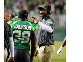 Riders head coach Bob Dyce had to stop practice to address the players Wednesday at Mosaic Stadium.
