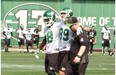 Riders slotback Chris Getzlaf (89) was helped off the field on Wednesday (Mark Melnychuk/Leader-Post)