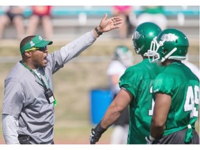 Roughriders head coach Corey Chamblin is setting the tone at training camp.(LIAM RICHARDS/STAR PHOENIX)