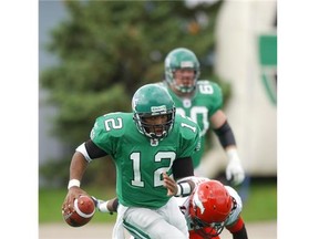 The Roughriders hope that Brett Smith can emulate Rocky Butler, above, who in 2002 unexpectedly won his first CFL start. 
  
 Leader-Post files