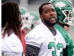 The Roughriders' Jerome Messam, 33,  entered Week 15 as the CFL's leading rusher.