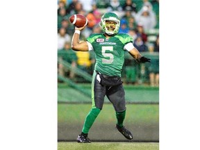 Roughriders quarterback Kevin Glenn is doing his utmost to extract the positives from the team's 0-4 start. 
  
 Troy Fleece/Leader-Post files