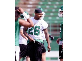 Running back Anthony Allen was an unhappy Roughrider on Tuesday (BRYAN SCHLOSSER/Regina Leader-Post)