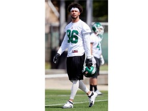 Saskatchewan Roughriders receiver Devin Wilson at practice in Regina on August 18, 2015.