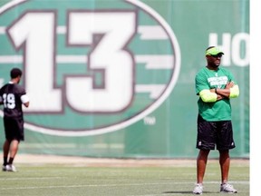 The Saskatchwean Roughriders, under head coach Corey Chamblin, right, desperately need a victory on Sunday if the 2015 season is to be salvaged. 
  
 Bryan Schlosser/Leader-Post files