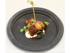 This prize-winning bacon-wrapped delicacy was created by Regina’s Crave Kitchen and Wine Bar for the 2014 Great Saskatchewan Bacon Festival. Photo by KELLY RUNNING/Kipling Citizen.
