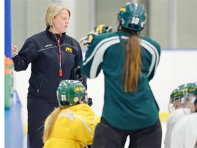 University of Regina Cougars women’s hockey team head coach Sarah Hodges at practice in Regina, SK, on Tuesday, February 25, 2014.