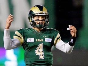 University of Regina Rams quarterback Noah Picton suffered a suspected concussion Saturday against the host UBC Thunderbirds.