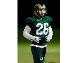 University of Regina Rams slotback Davin Johnston during practice at the U of R on Tuesday, Oct. 13, 2015.