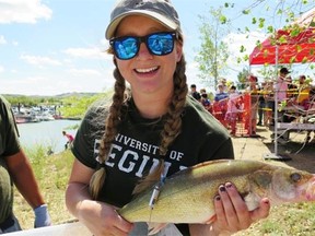 University of Regina student Jessica Butt has been tracking fish after they are released from catching tournaments to study the effect of angling on the animals. (Photo courtesy of Jessica Butt)