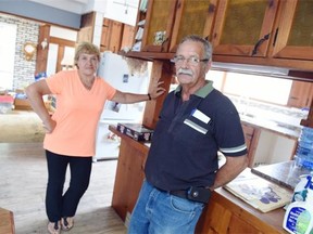 Yvonne and David Cyr who live at Round Lake, SK are in an ongoing dispute with the province over how much money they should receive to restore their home, which was damaged in the 2014 floods.  Photo taken in Round Lake on July 03, 2015.  (DON HEALY/Regina, Leader-Post)