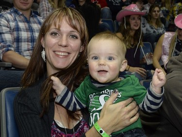 Brenna and Kixton Chappel at the rodeo at Agribition held at the Brandt Centre in Regina, Sask. on Saturday Nov. 28, 2015.
