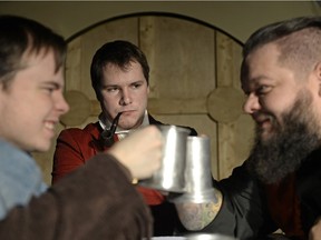 Devin Melnyk (left) as Kili, Braden Schmidt as Bilbo, Matthew Hamel as Bombur are part of the cast for the Regina Little Theatre production of The Hobbit.