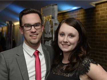 Devin Ripley and Sarah Brabant during Wine & Spirits Gala at Conexus Arts Centre in Regina, Sask. on Friday Nov. 6, 2015. (Michael Bell/Regina Leader-Post) QC OTS