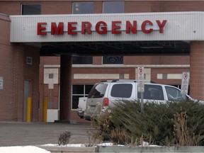 Photo of the emergency entrance at the Regina General Hospital.