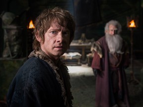 Martin Freeman (left) as Bilbo and Ken Stott as Balin, The Hobbit: The Battle of the Five Armies which is now available on DVD, blu-ray and digital HD.