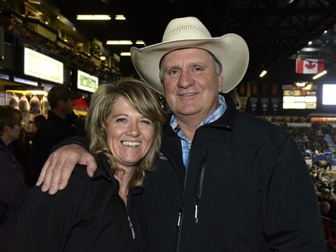 Mel Forsyth and Lance Saville at the rodeo at Agribition held at the Brandt Centre in Regina, Sask. on Saturday Nov. 28, 2015.