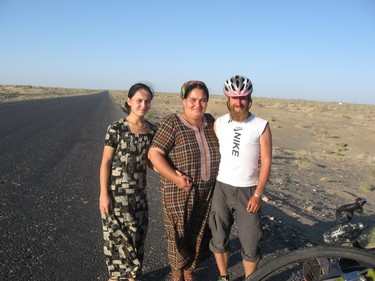 Mike Boles meets some locals in Turkmenistan