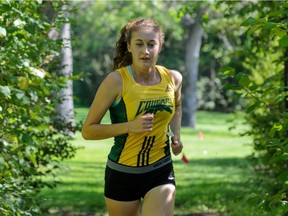 Adriana Davis, shown here during the Cougar Trot on Sept. 12, 2015, led the University of Regina Cougars women's team at the CIS cross-country championships on Saturday.