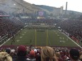 Rob Vanstone's vantage point at his first-ever U.S. college football game — the University of Montana Grizzlies' home game on Nov. 14.