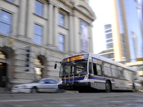 A Regina Transit bus in downtown Regina on Tuesday, Feb. 28, 2012.