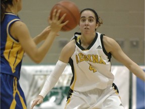 University of Regina Cougars guard Sidney Dobner, shown here during a game on Nov. 1, 2013, is back on the court after missing most of the past three seasons.