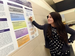 U of R Master's student Brittany Mario did a research project on the Regina Mental Health Disposition Court, which is about finding appropriate alternatives to jail for people with mental illness. The community-based research showcase was held at the Core Ritchie Neighbourhood Centre on Friday.