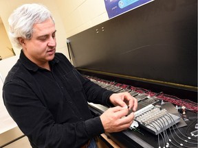 REGINA SK: NOVEMBER 10, 2015 -- Physics professor Mauricio Barbi beside a optical fibre tester in the laboratory building at the University of Regina. Barbi and six colleagues have received part of a $3-million Breakthrough Prize for research in neutrinos. (DON HEALY/Regina Leader-Post)