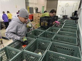 Jason Lewko was volunteering at the Regina Food Bank on Nov. 26, 2015. The Regina Food Bank is kicking off its annual 12 Days of Christmas Campaign.