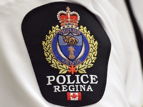 Regina Police Service shoulder flash in Regina on October 15, 2015.