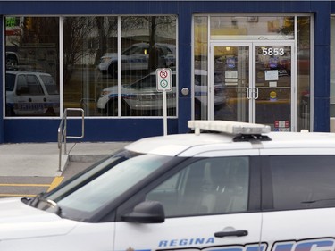 The scene of an armed robbery at the RBC located on the 5800 block of Rochdale Boulevard.