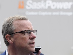 Saskatchewan Premier Brad Wall speaks to media at the official opening of a carbon capture and storage facility at the Boundary Dam Power Station in Estevan in 2014.