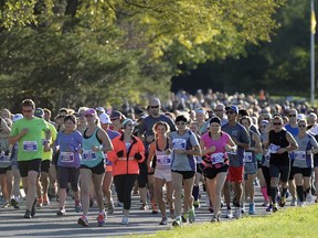 The Queen City Marathon gets underway in Wascana Centre in Regina, Sask. on Sunday Sep. 13, 2015.