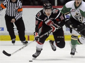 Story on the Moose Jaw Warriors' Brayden Point, who is out with a shoulder injury but plans to be ready for the world junior hockey championship.