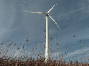 A turbine at SaskPower's Cypress Wind Power Facility near Gull Lake.