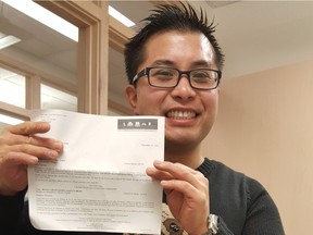 Mike Wong with his "free money" letter.