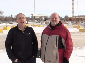 Leader-Post sports editor Rob Vanstone and Roughriders reporter Murray McCormick.