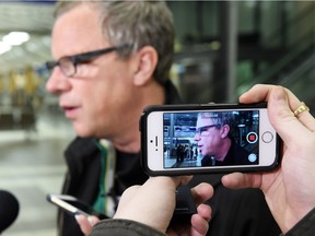 Premier Brad Wall at the Regina Airport in 2015 after an international trip — one of the few he would allow that year.