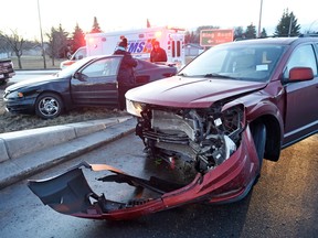 A two vehicle accident on Wednesday morning at Argyle Street North and the Ring Road on ramp in Regina on December 09, 2015.