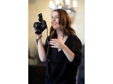 Saskatoon based photographer Erin Crooks photographs International model Olivia Medina of Edge Agency at Stone Hall Castle  in Regina on Friday.