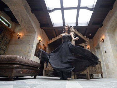 Saskatoon based photographer Erin Crooks photographs International model Olivia Medina of Edge Agency at Stone Hall Castle  in Regina on Friday.