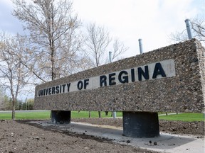 Signage on the southwest corner of the University of Regina
