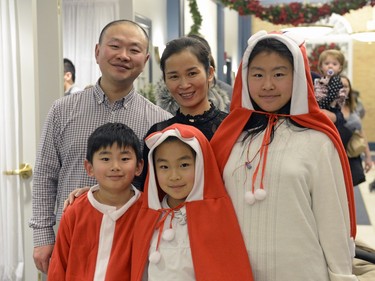 The Cheng Wang family at Old-fashioned Victorian Christmas at Government House in Regina, Sask. on Saturday December 12, 2015.