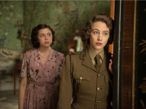 Sarah Gadon (right) plays Princess Elizabeth in the film A Royal Night Out.