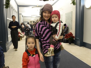 Yuri Xu, Juelin Li and Ritta Xu at Old-fashioned Victorian Christmas at Government House in Regina, Sask. on Saturday December 12, 2015.