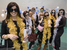 Charlene Callander, left, and the rest of Dianne's Divas participated in a Walk for Alzheimer's held at the University of Regina on Jan. 31, 2016. The group is walking for Dianne Walters, and consists of her three daughters, five granddaughters, and one great-granddaughter.