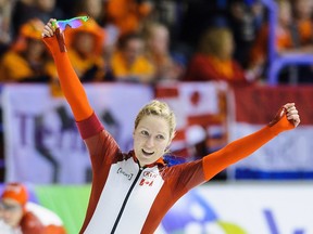 Kali Christ of Regina, shown in March of 2015, won the women's 1,500-metre race Wednesday at Speed Skating Canada's national single-distance championships in Calgary.