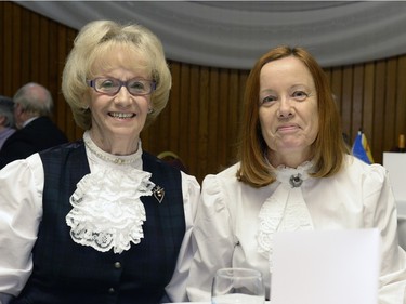 Nancy Shannon and Nancy Korbo at Robbie Burns Tartan Ceilidh held at St. Mary's Hall in Regina, Sask. on Saturday January 23, 2016.